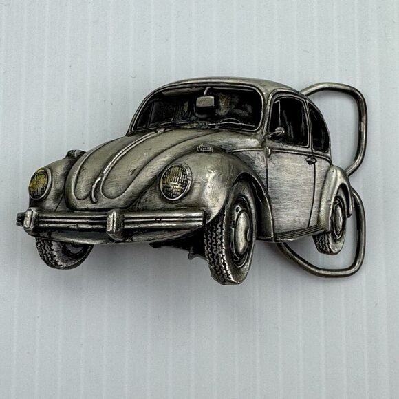 Vintage 1980 VW Volkswagen Bug Beetle Brassworks Belt Buckle by Bergamot - Picture 8 of 11